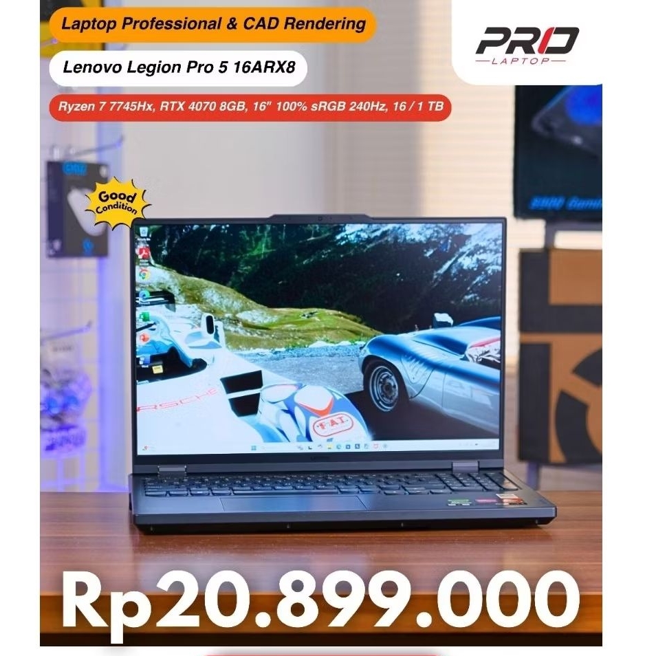 Lenovo Legion Pro 5 16ARX8 Ryzen 7 7745Hx, RTX 4070 8GB, 16" 100% SRGB 240Hz, 16/1TB