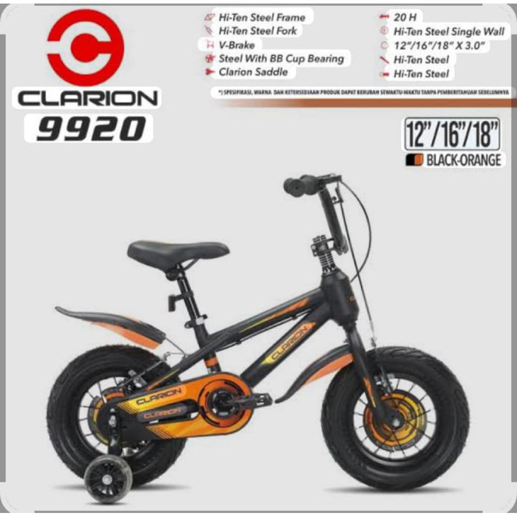Sepeda Anak Bmx 12 Clarion 9920 ban 3.0