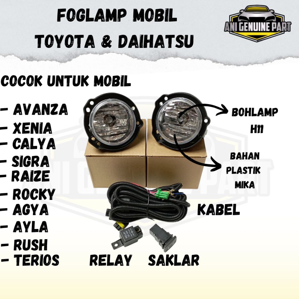 Foglamp Avanza Xenia 2012-2018 / Foglamp Rush Terios 2018-2020 ORINAL SATUAN