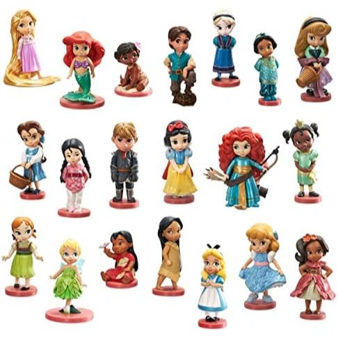 Disney Store Girl's Animators' Collection Mega Figurine Play Set 20-Piece Set, Authentic Character