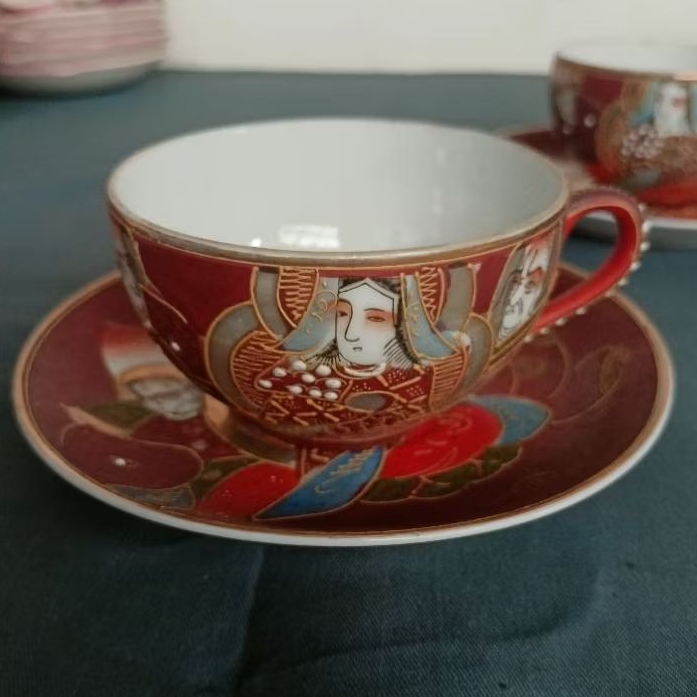 Cangkir teh Satsuma Jepang antik (1 pcs)
