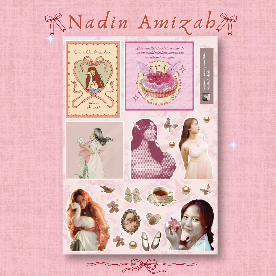 Nadin Amizah - Aesthetic Vinyl Sticker Pack with Kiss Cut (A6)