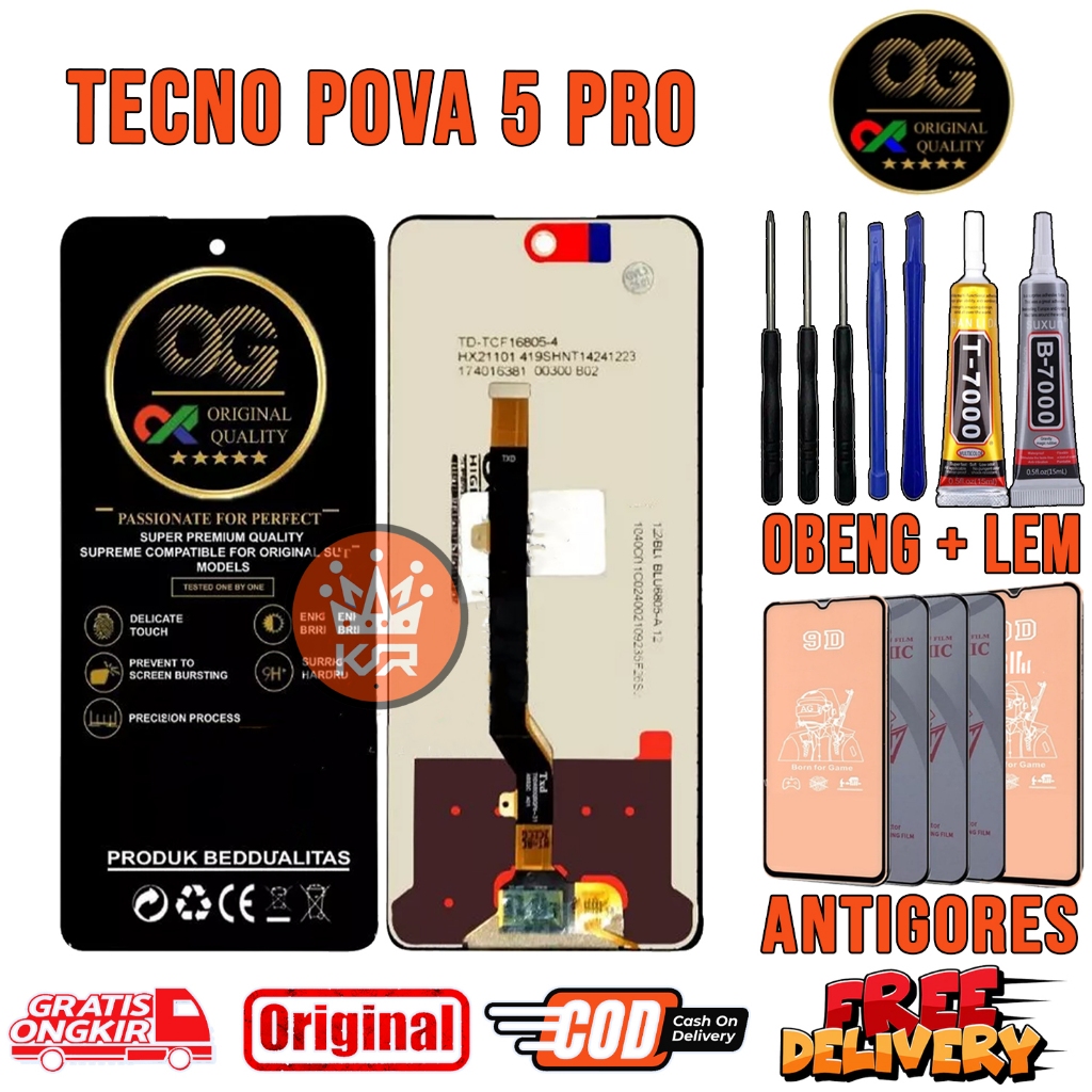 Lcd TECNO POVA 5 PRO Original Oem Quality Lcd Touchcsren POVA 5 PRO Fullset