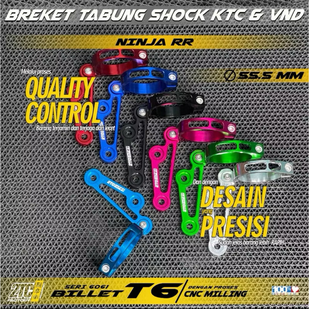 BREKET TABUNG SHOCK BELAKANG KTC VND NINJA RR CNC BY 2TC FACTORY