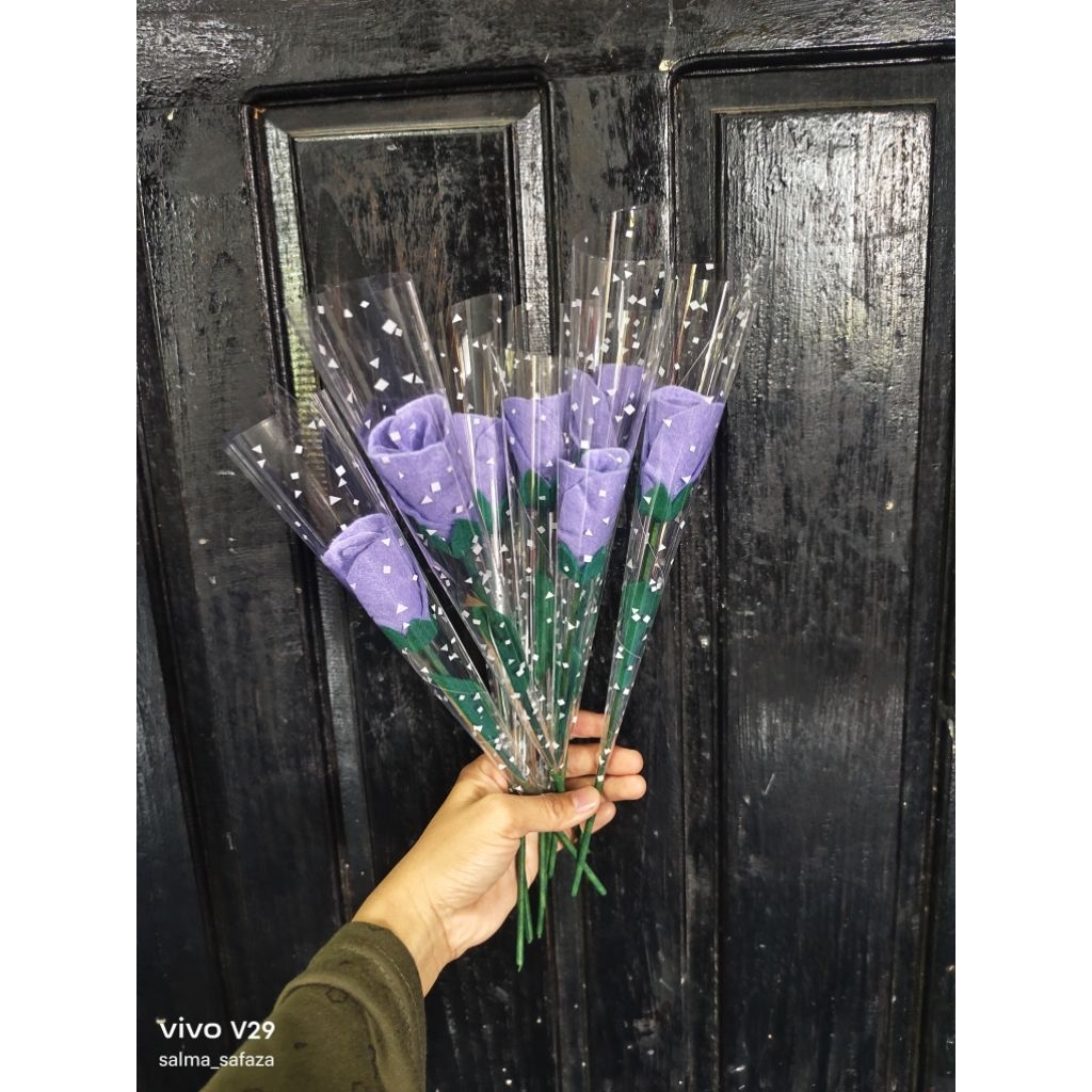 Bunga Flanel Ungu Muda/Bunga Flanel Per 10 pcs/Bunga Flanel Ungu/Bunga/Bunga Flanel/Bunga Flanel Sat