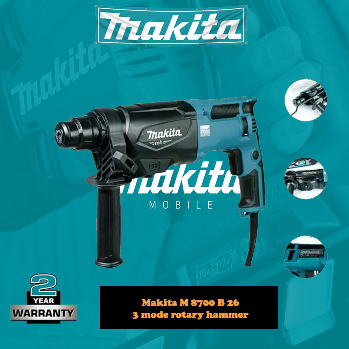 Rotary Hammer bor 3 fungsi Makita m8700B 26 bor drill bobok