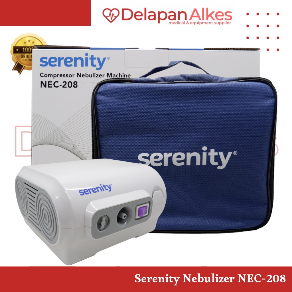 Serenity Nebulizer Compressor NEC-208 Alat Uap Bantu Pernafasan Nebu Asma OneHealth Digital NB-30