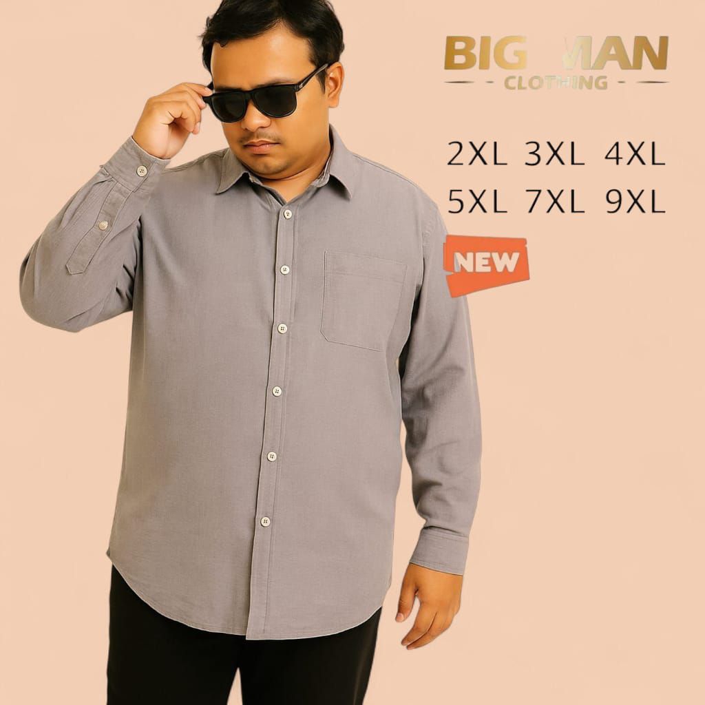 Kemeja linen panjang Pria Jumbo xxxl xxxxl Kemeja Big size oversize 9xl 7xl