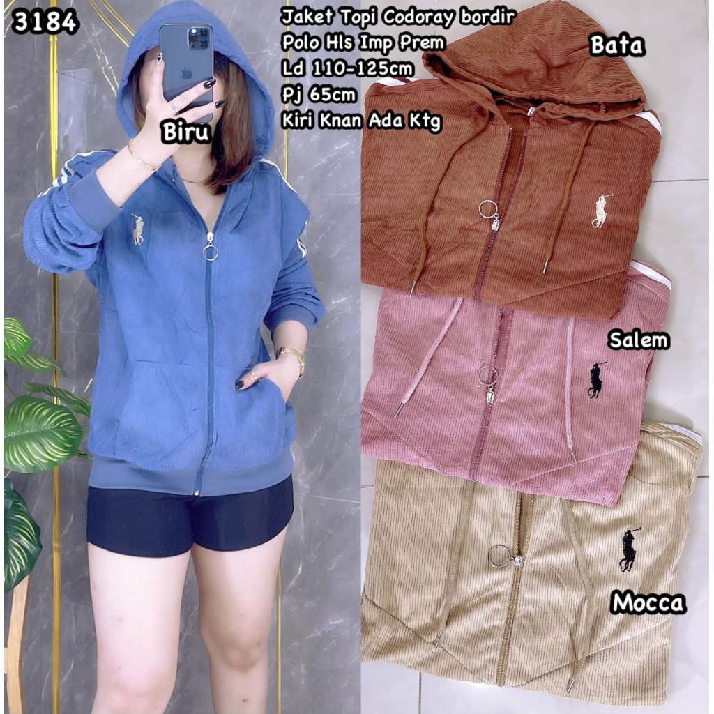 3184 Jaket Topi Codoray Bordir POLO Imp