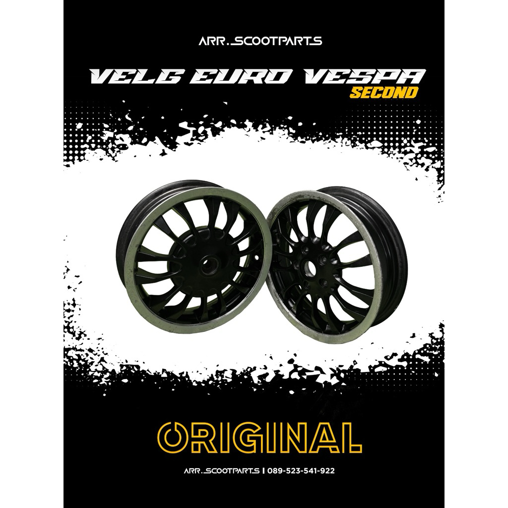 Second Velg Set Sprint Euro Vespa Sprint Primavera S LX 2V 3V Iget Ring 12 Original Piaggio