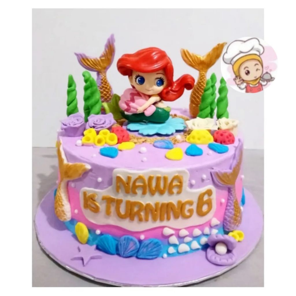 Mermaid Custom cake / Kue ulang tahun Mermaid / Kue ultah Putri Duyung