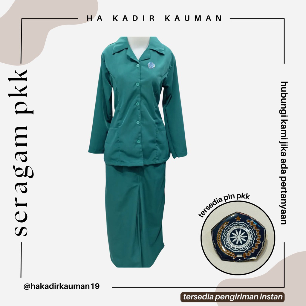 Seragam PKK Panjang Pendek Wanita Hijau