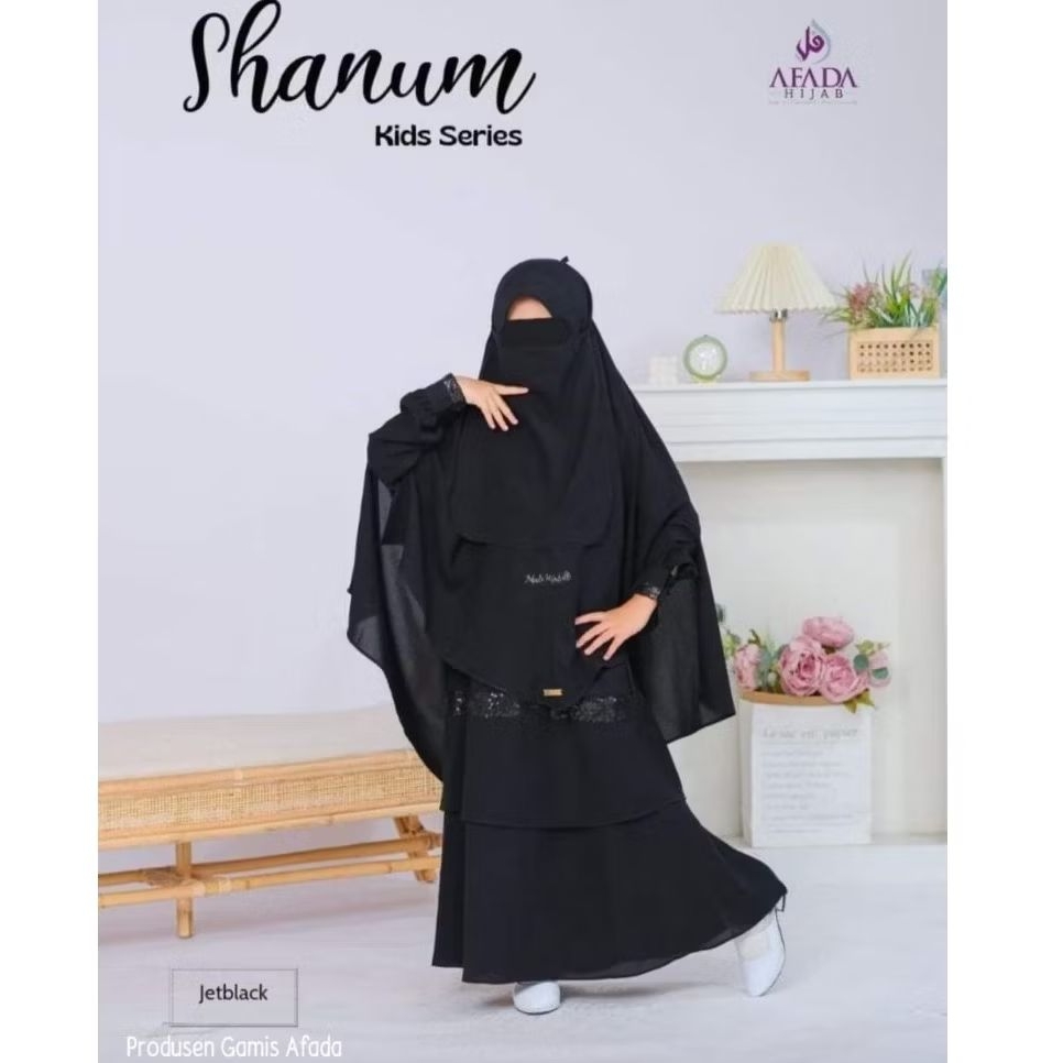 Afada Hijab - Shanum Kids setelan gamis syar'i anak perempuan, Long Dress Gamis Anak Perempuan 4 - 1