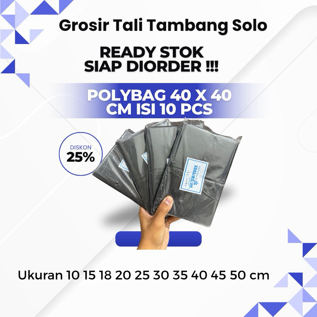 Polybag 40 x 40 cm isi 10 pcs/pack - Plastik Tanaman Hitam / Polibag - Polibeg / Pot Planter Benih