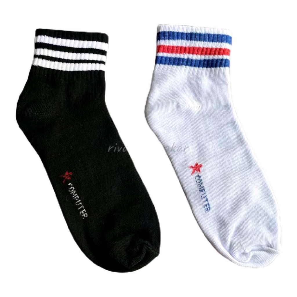 Kaos kaki korean style / garis 3 strip tebal pria wanita dewasa