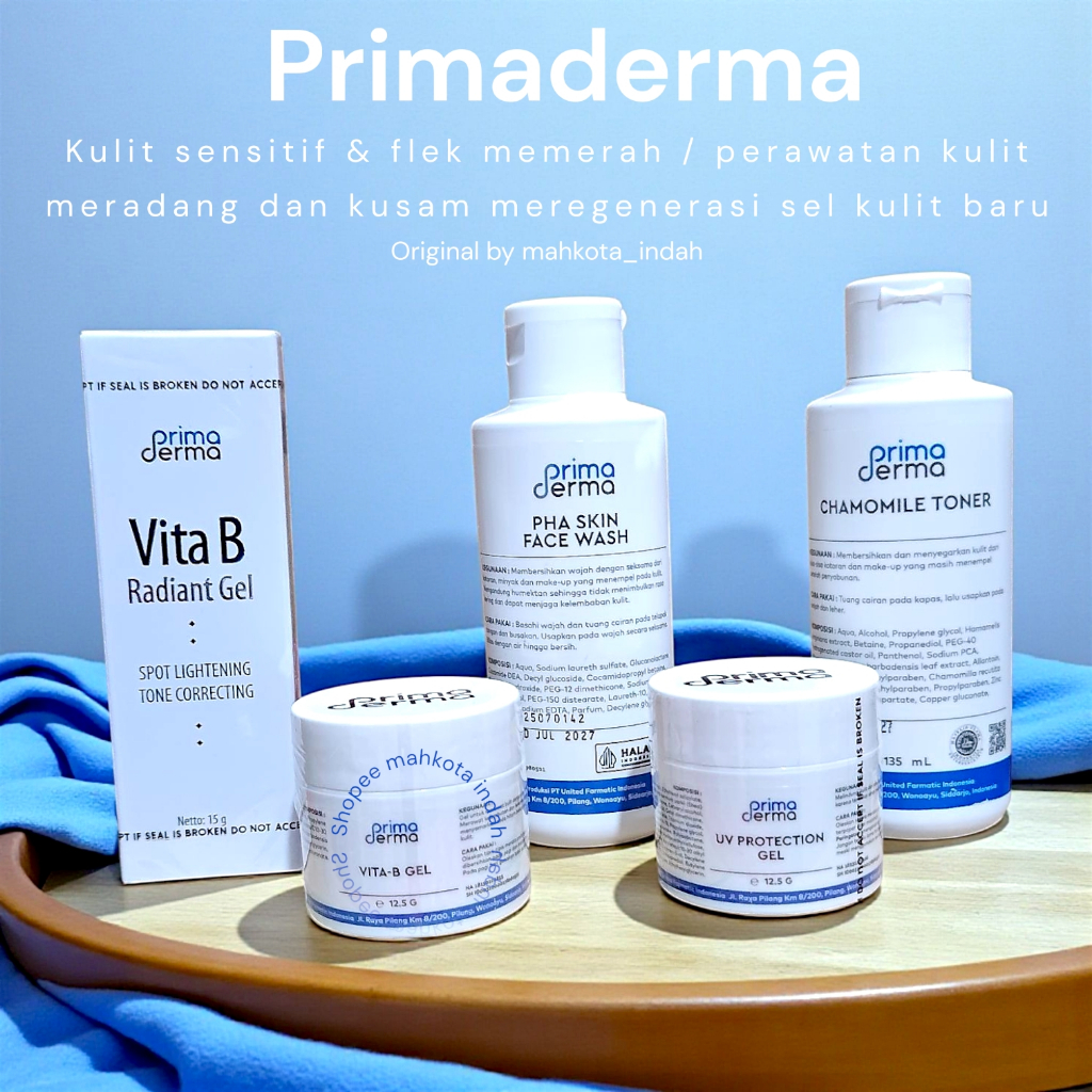 PRIMADERMA Paket Lengkap FLEK SENSITIF HINGGA KEMERAHAN Glowing Whitening Treatment Focus