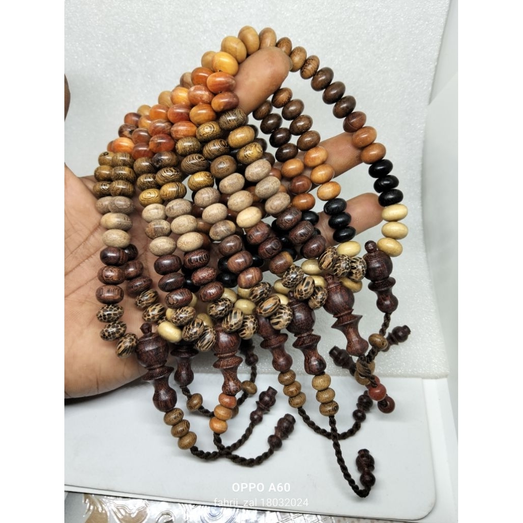 tasbih 33 butir kombinasi 11 kayu bertuah Nusantara