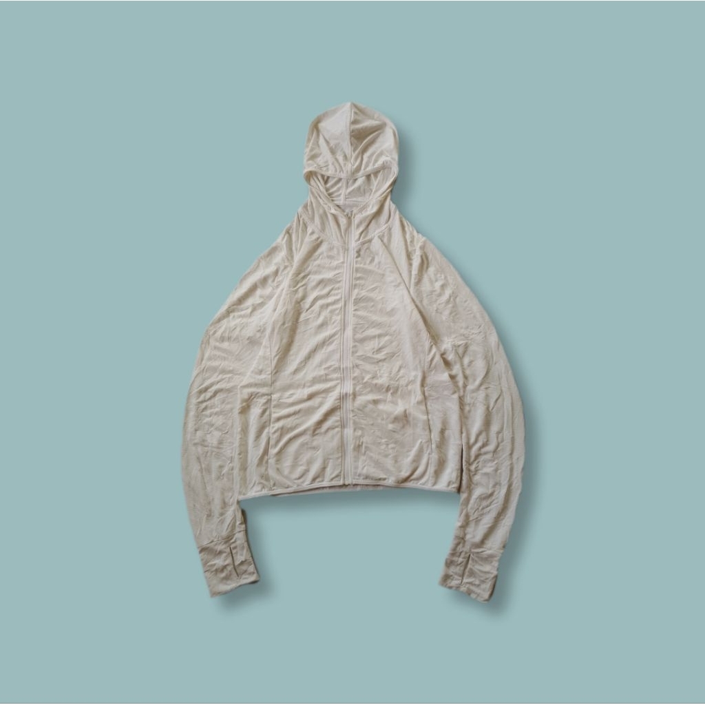 Uniquesport - Jaket Olahraga Uniqlo AIRism UV Cut Putih Second M