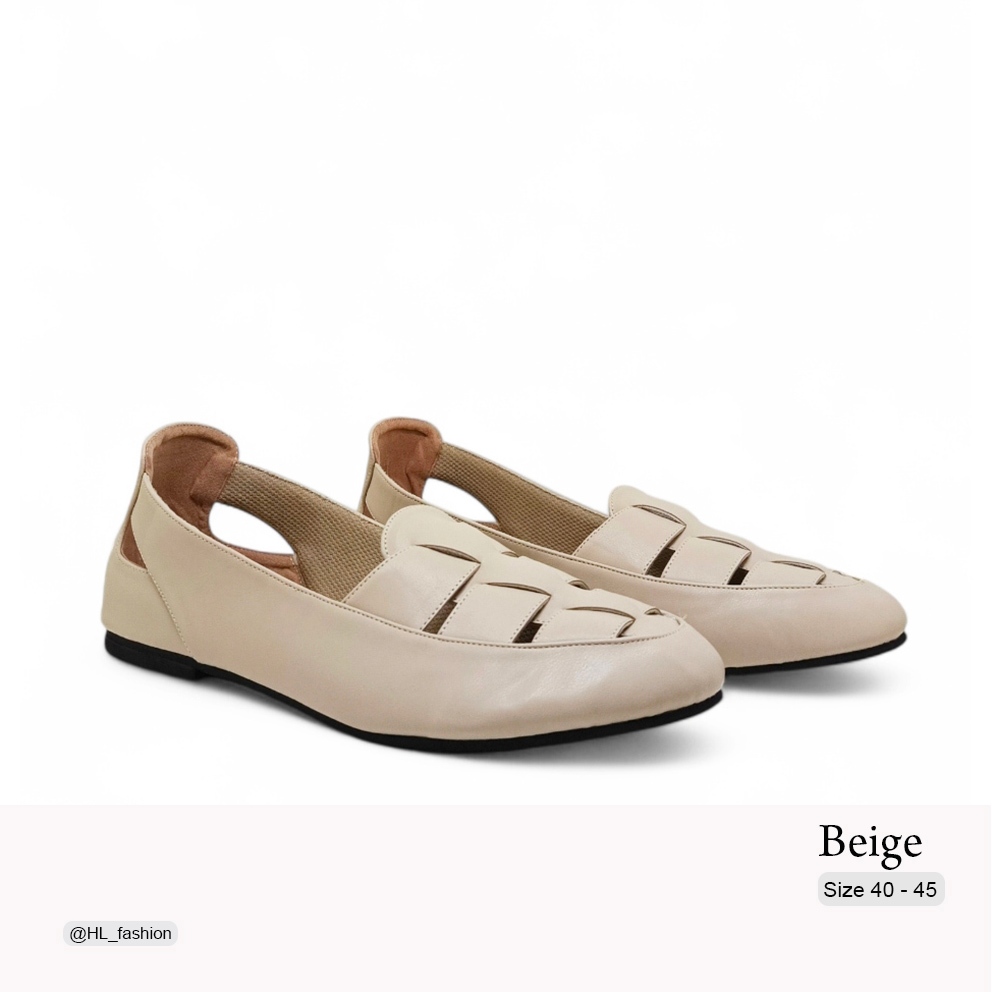 Sepatu Flat Wanita Big Size 41 - 45 Sepatu Kulit dop | Sepatu Model Ballet Ukuran Jumbo