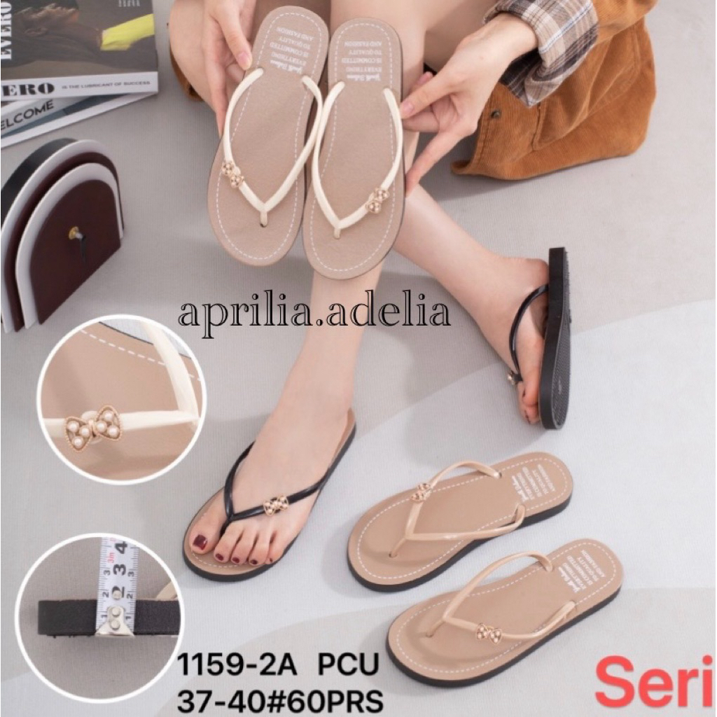 SANDAL JEPIT WANITA BALANCE IMPORT AKSEN PITA PERMATA