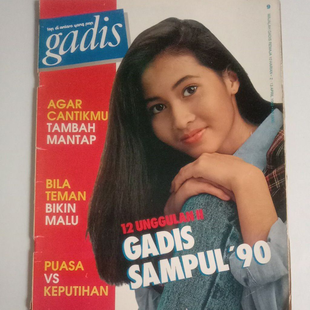 Majalah Gadis Tahun 1990 Cover Yvette Schffer