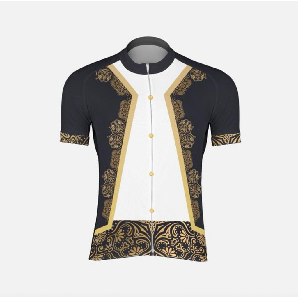 Jersey Roadbike Motif Batik Keraton Atasan Baju Bersepeda