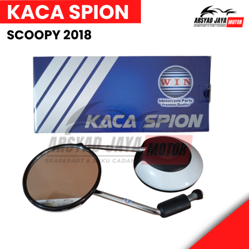 Kaca Spion Motor Scoopy 2018 - Spion Kiri Kanan Hitam Putih WIN Original Warna hitam