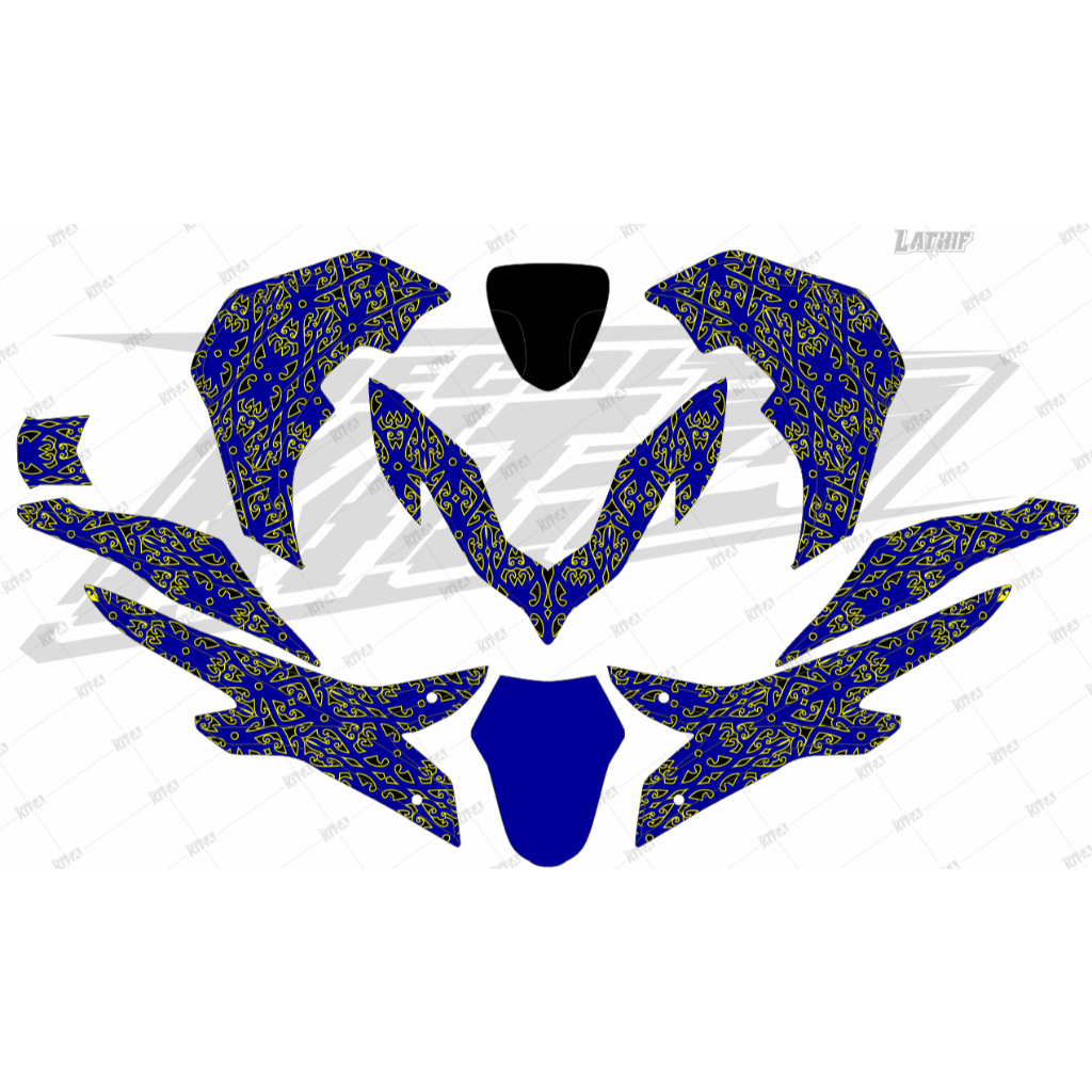 decal fullbody new aerox motif hayabusa merah hitam simple