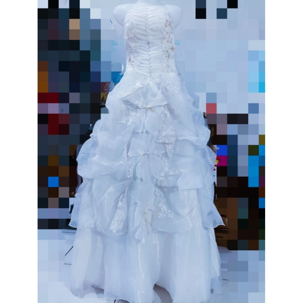 Gaun Pengantin Putih Asia Eropa Modern 1