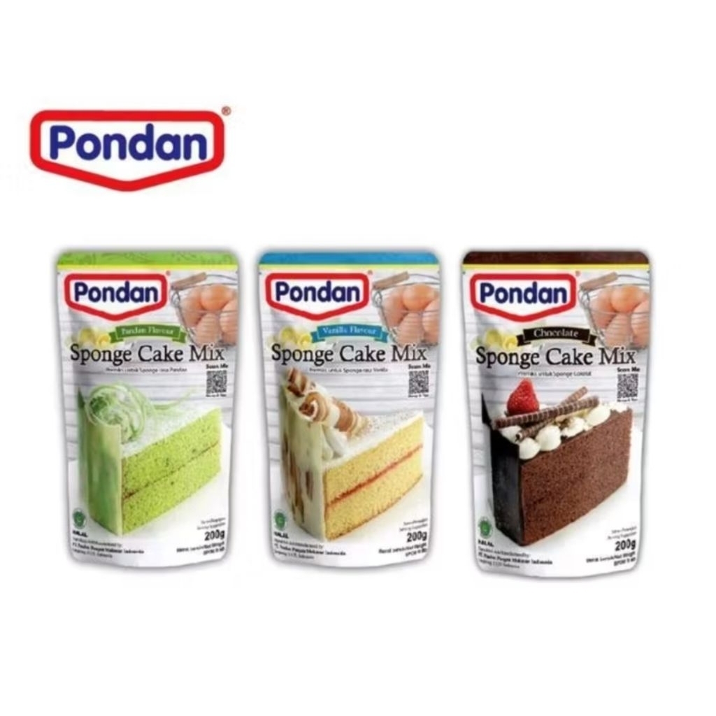 pondan brownies kukus / panggang 230gr sponge cake 200gr