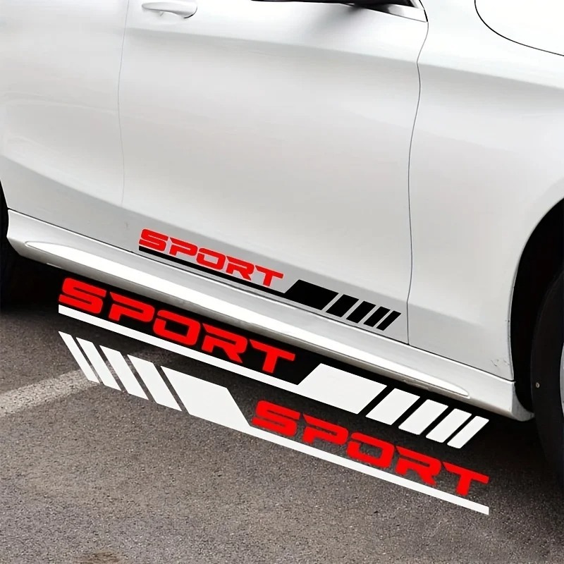 4 pcs Stiker Garis Diagonal Sport Sisi Pintu Mobil Dekorasi Pintu Mobil DIY Styling Bodi Kendaraan S