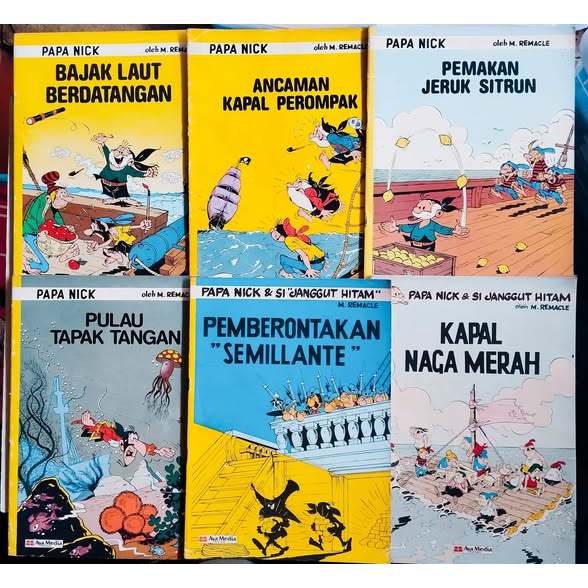 Paket Koleksi Komik Papa Nick dan Si Janggut Hitam – 14 Judul - Aya Media 1988-1991