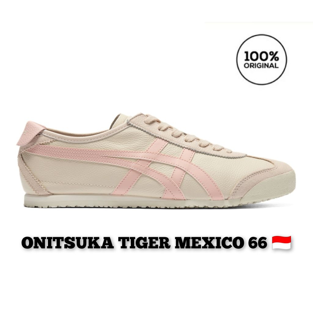Sepatu Sneakers Wanita Full Leather - Oatmeal Peach Women's Onitsuka Tiger Original