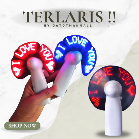 Kipas LED Mini Tulisan Custom  I Love You Virall 