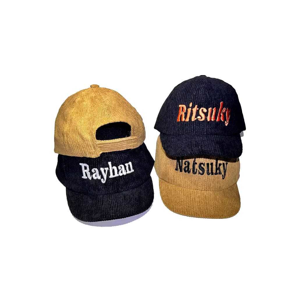 Topi Bayi Corduroy Custom Bordir Nama Premium Topi Anak Corduroy Premium Bordir Nama Topi custom fre