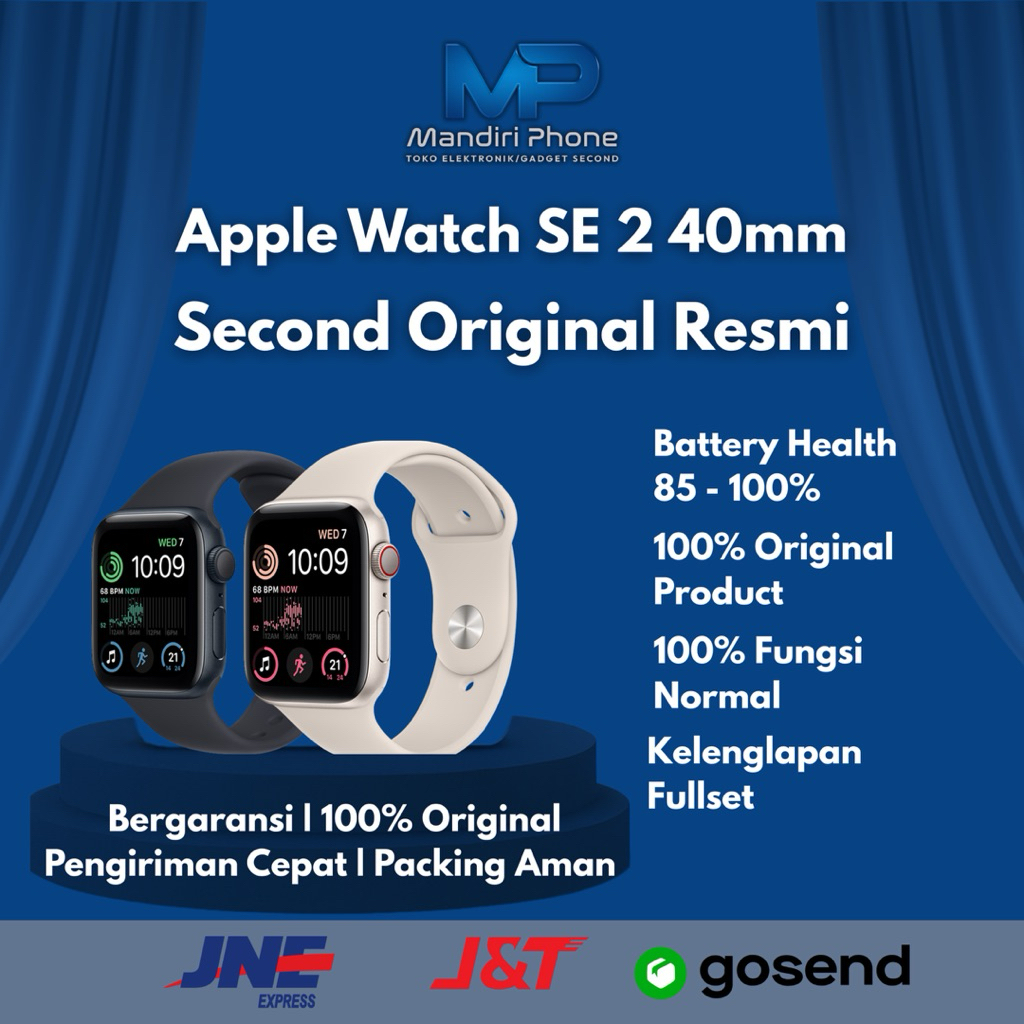 Apple Watch SE 2 40MM [ Midnight ] Second Original Resmi