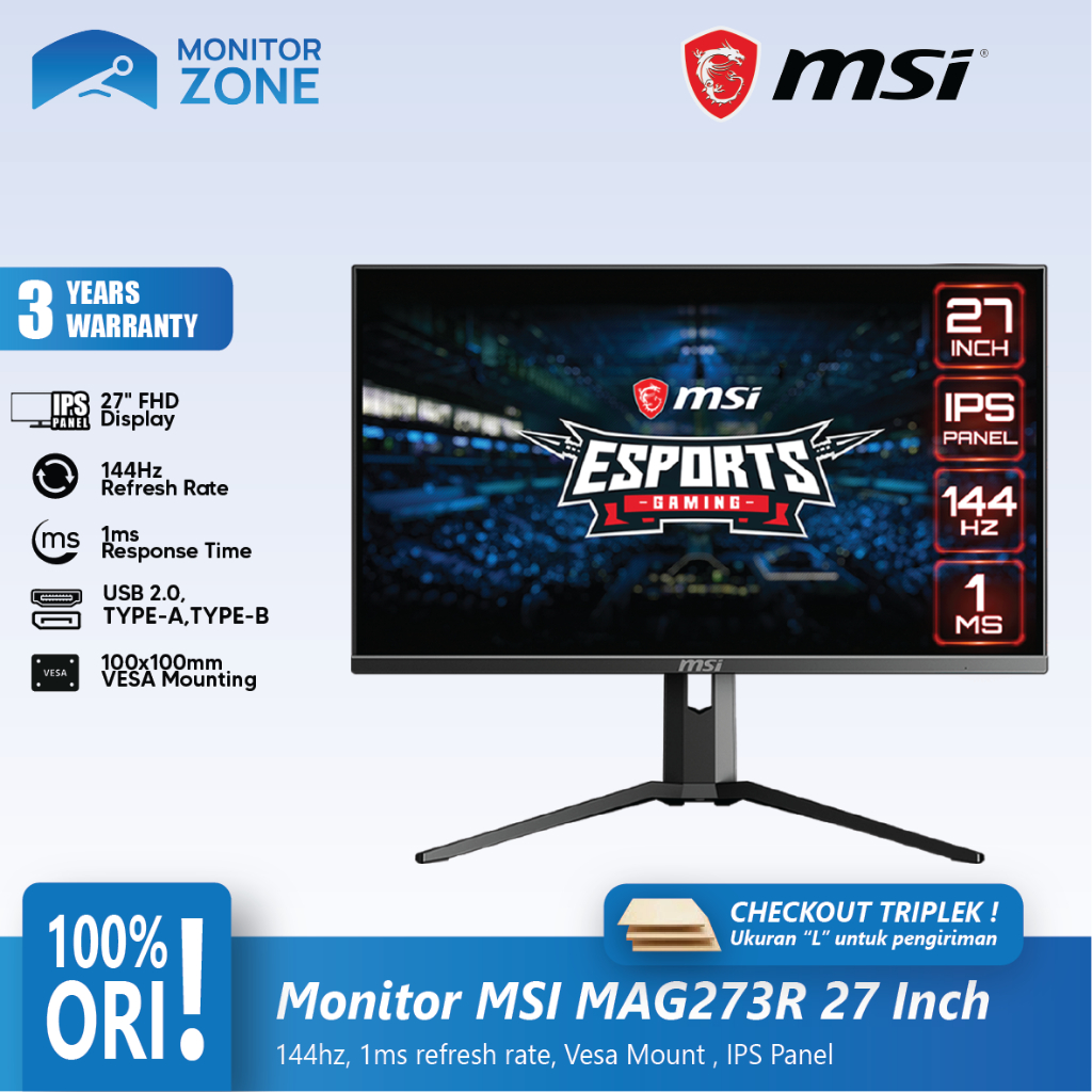 LED Monitor Gaming MSI Optix MAG273R 27Inch 144Hz Full HD HDMI DP - MSI MAG273R