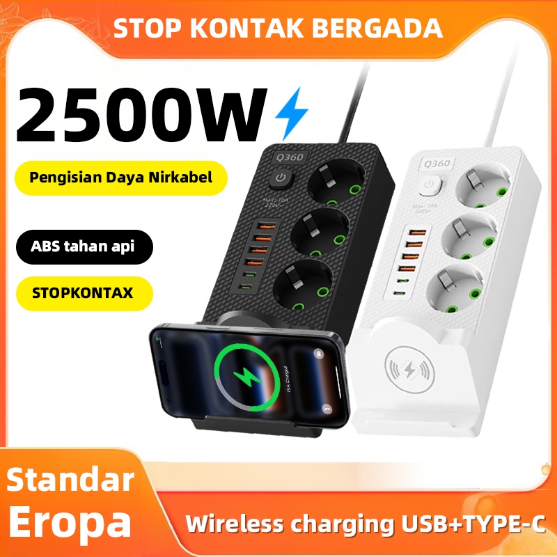 COD 2025 stop kontak stopkontak berganda stop kontak saklar on off aesthetic PowerPort 2500W  Pengis