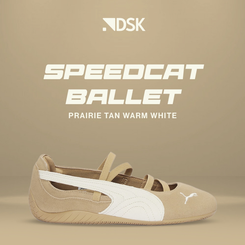 Puma Speedcat Ballet Prairie Tan Warm White Woman Sepatu Wanita Sepatu Flat Shoes Sepatu Flat