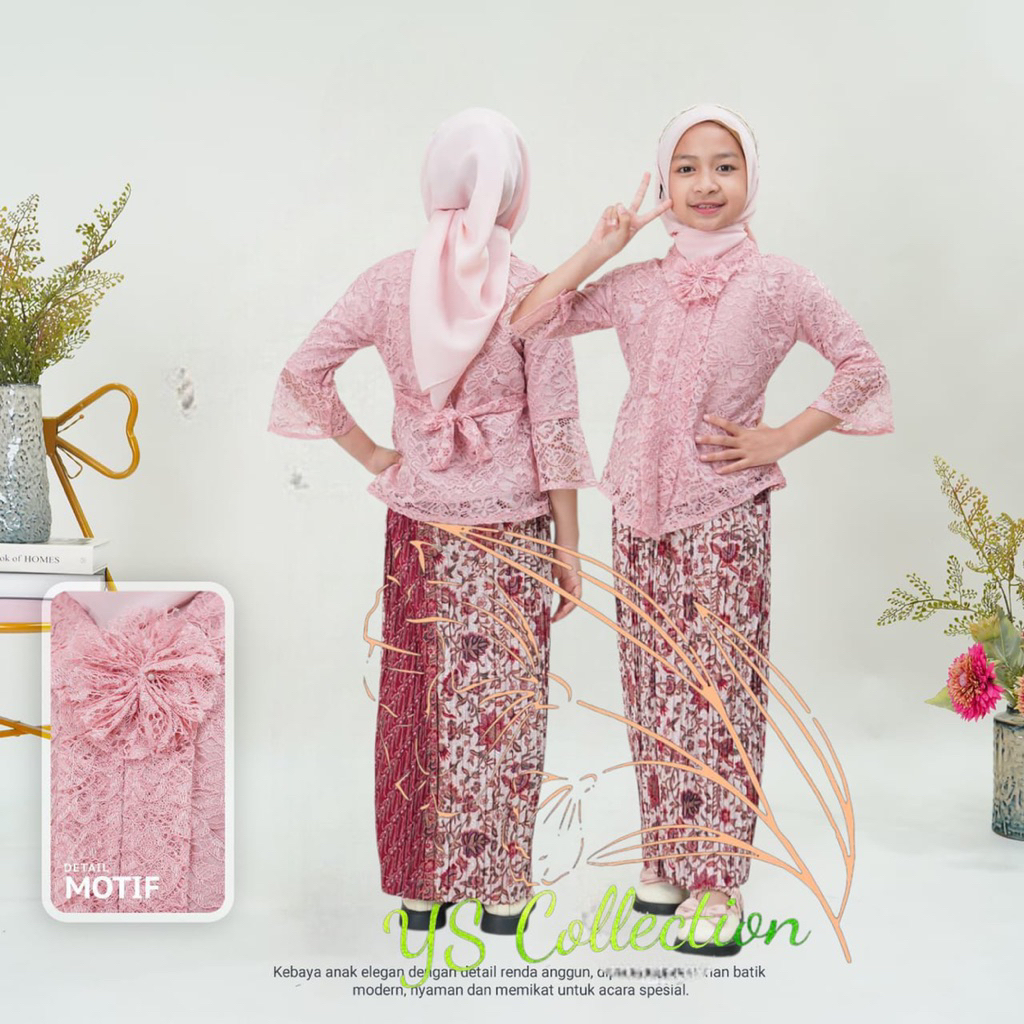 Kebaya anak ENCIM BROKAT Baju anak SD kebaya anak perempuan kartini wisuda 5-12 tahun