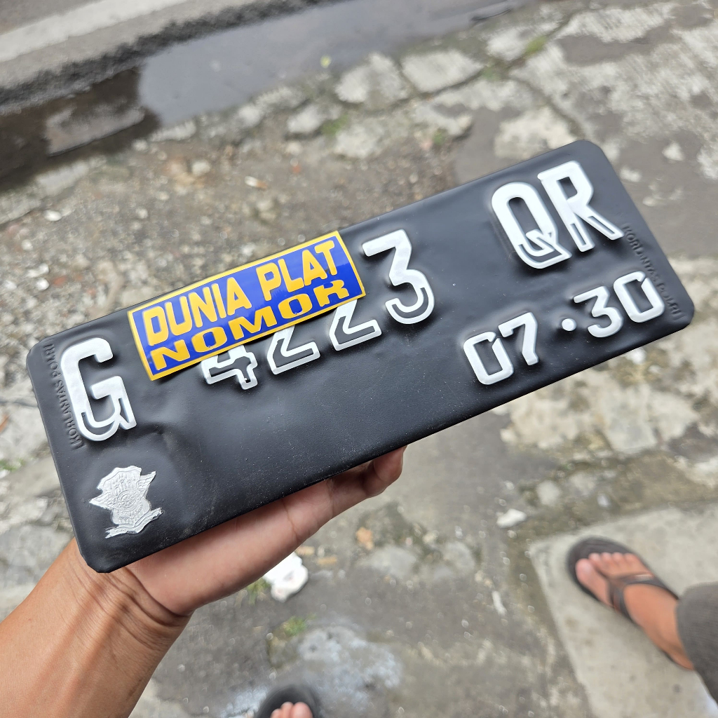 Paling Diminati PLAT NOMOR MOTOR FONT TERBARU asli SAMSAT PAKE logo korlantas PUTIH HITAM