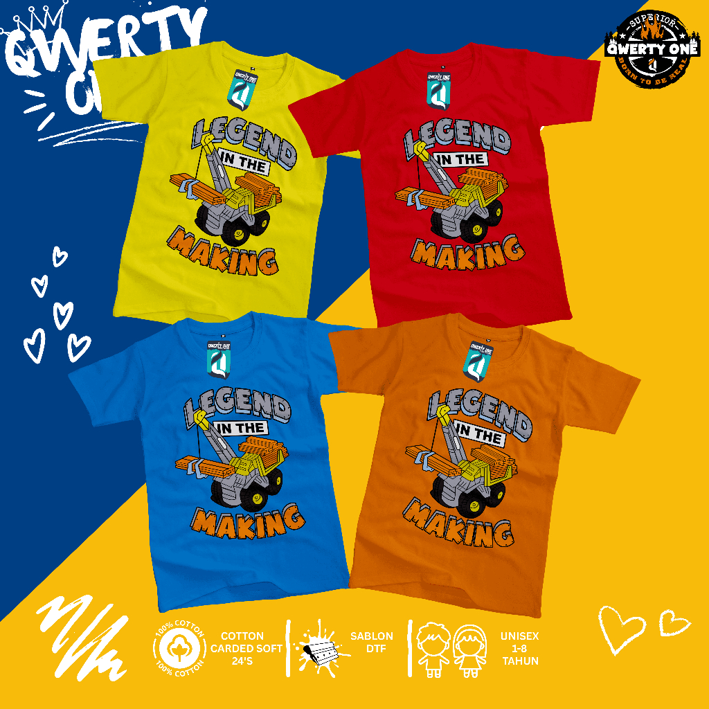 QWERTY ONE Kaos Anak Distro Karakter Motif Legend 1-8 Tahun