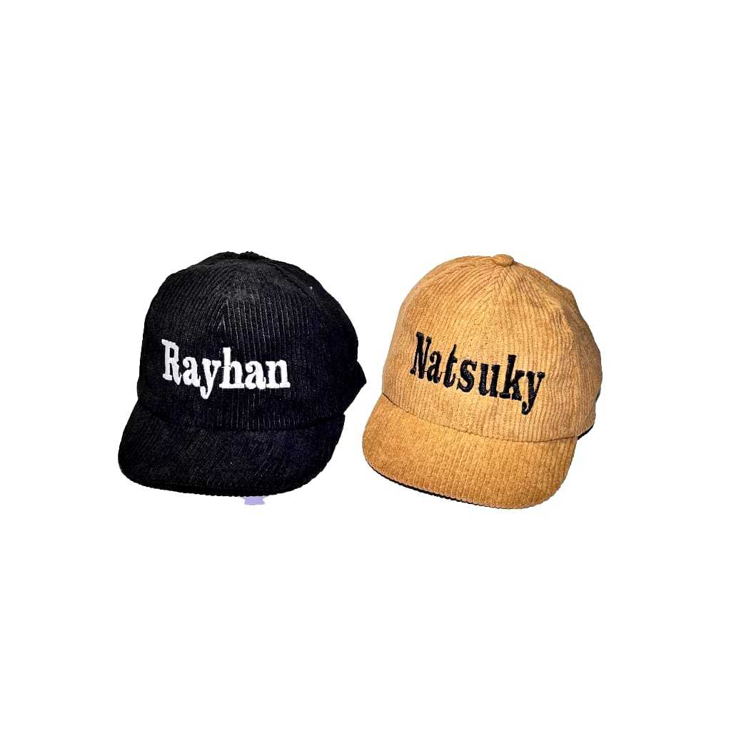 Topi Bayi Corduroy Custom Bordir Nama Premium Topi Anak Corduroy Premium Bordir Nama Topi custom fre