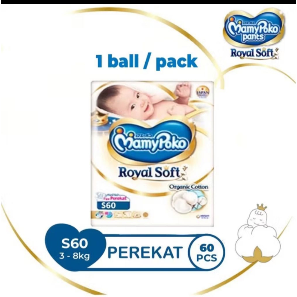 Mamy poko royal soft tipe perekat s 60 pampers bayi