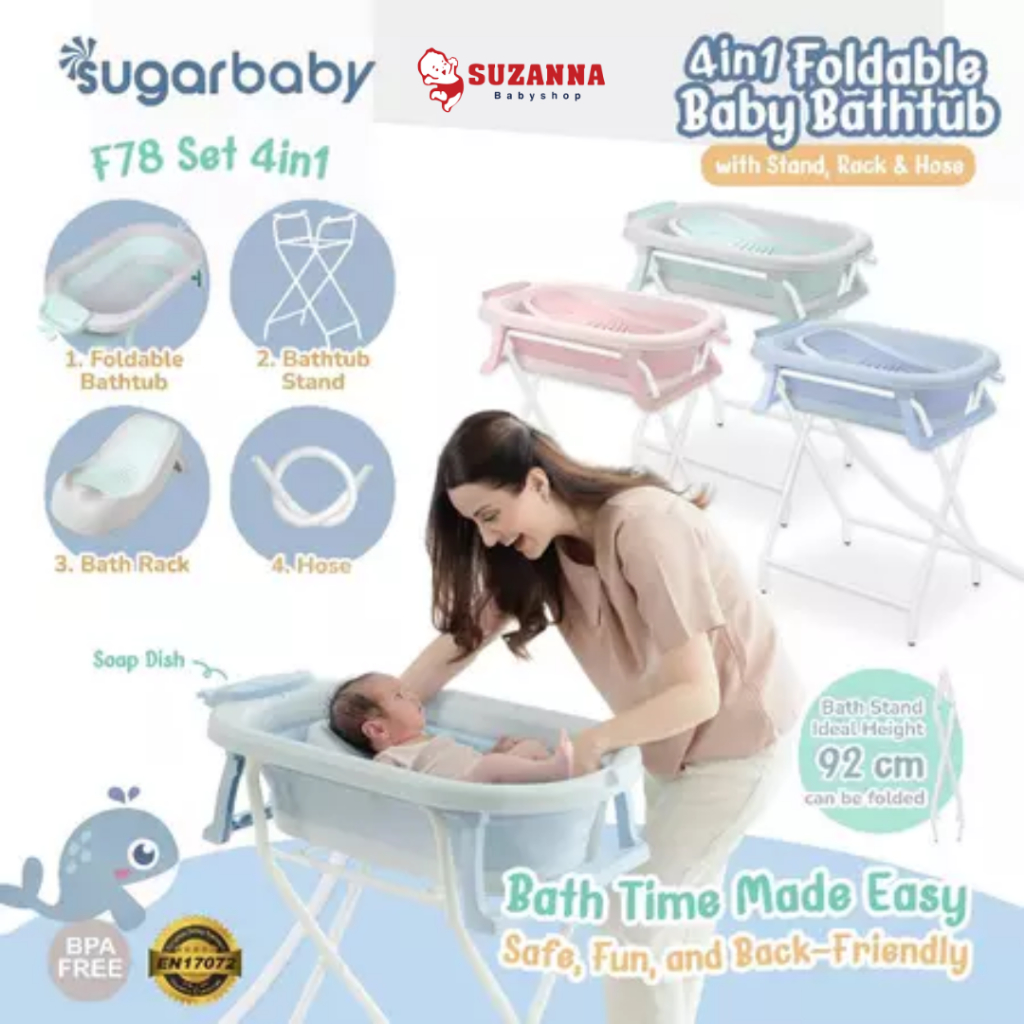 Sugar Baby F78 Set 4 in 1 Foldable Baby Bathtub