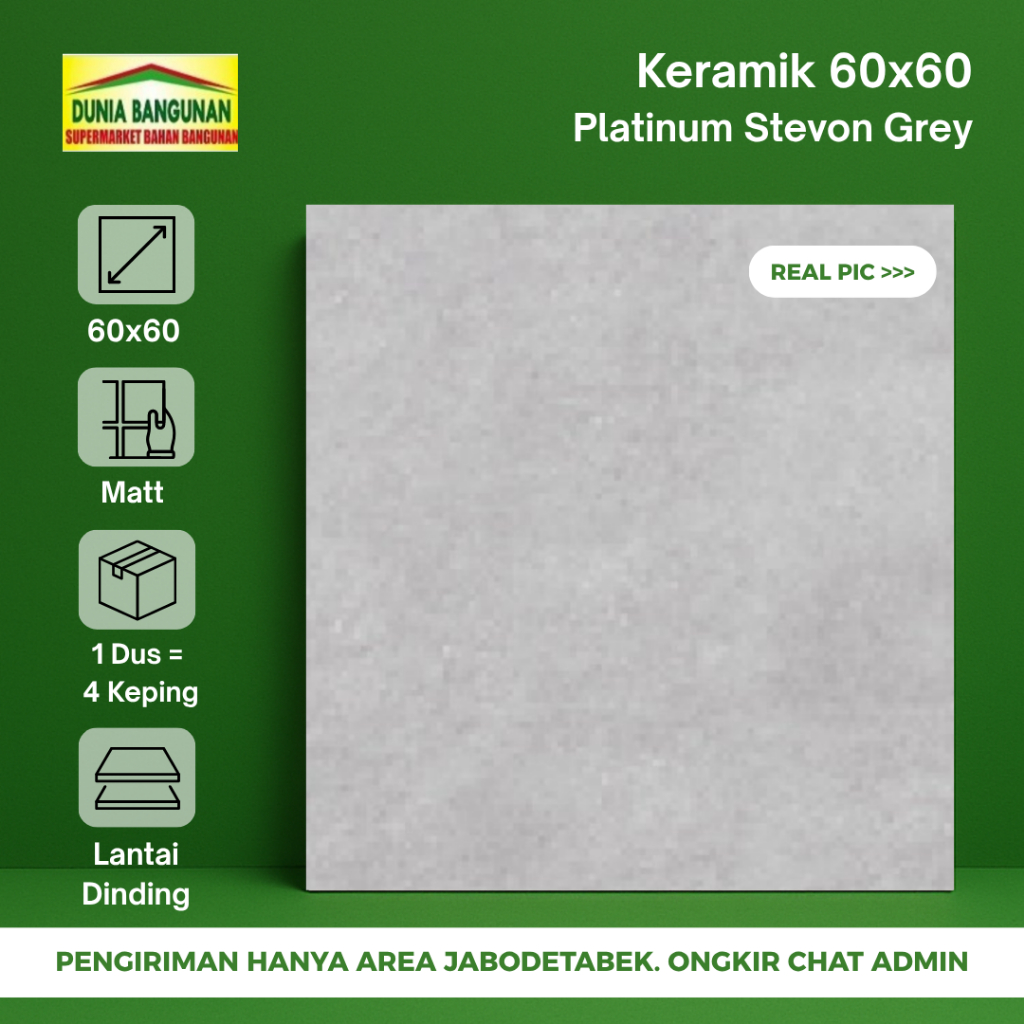 Keramik 60x60 Lantai Platinum Stevon Grey Keramik Lantai Abu Matt