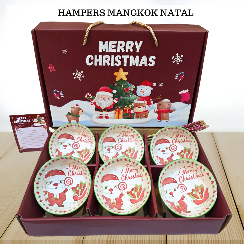 Mangkok Natal gift Set / Kado Natal Mangkok Keramik Set
