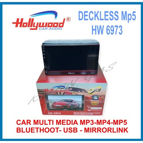 PROMO HEAD UNIT DOUBLE DIN MURAH 7 Inch DECKLESS Mp5 HOLLYWOOD layar Full Glass Panel Full HD