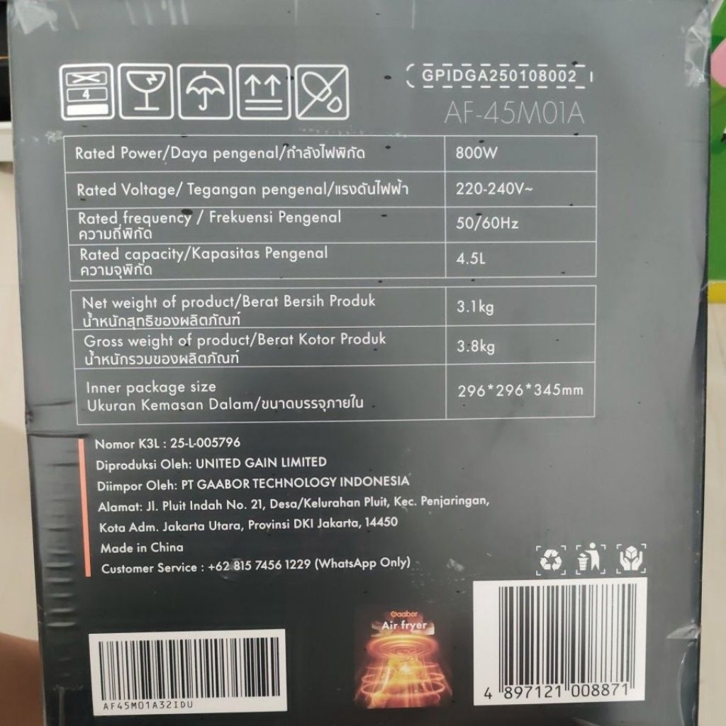 Gaabor air fryer 4,5L AF45M01A