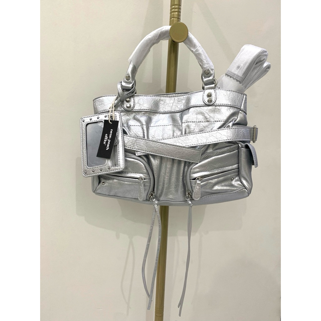 [NEW] Neon Peach Bag Silver - Import Bag Wanita